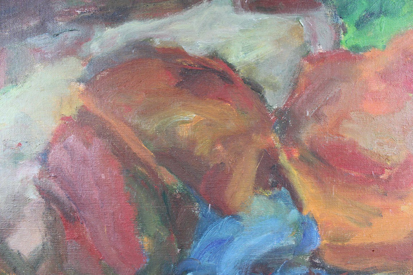 Oil Painting In Warm Colors With Gilded Frame Signed Sw By Sixten Wiklund. photo for sale
