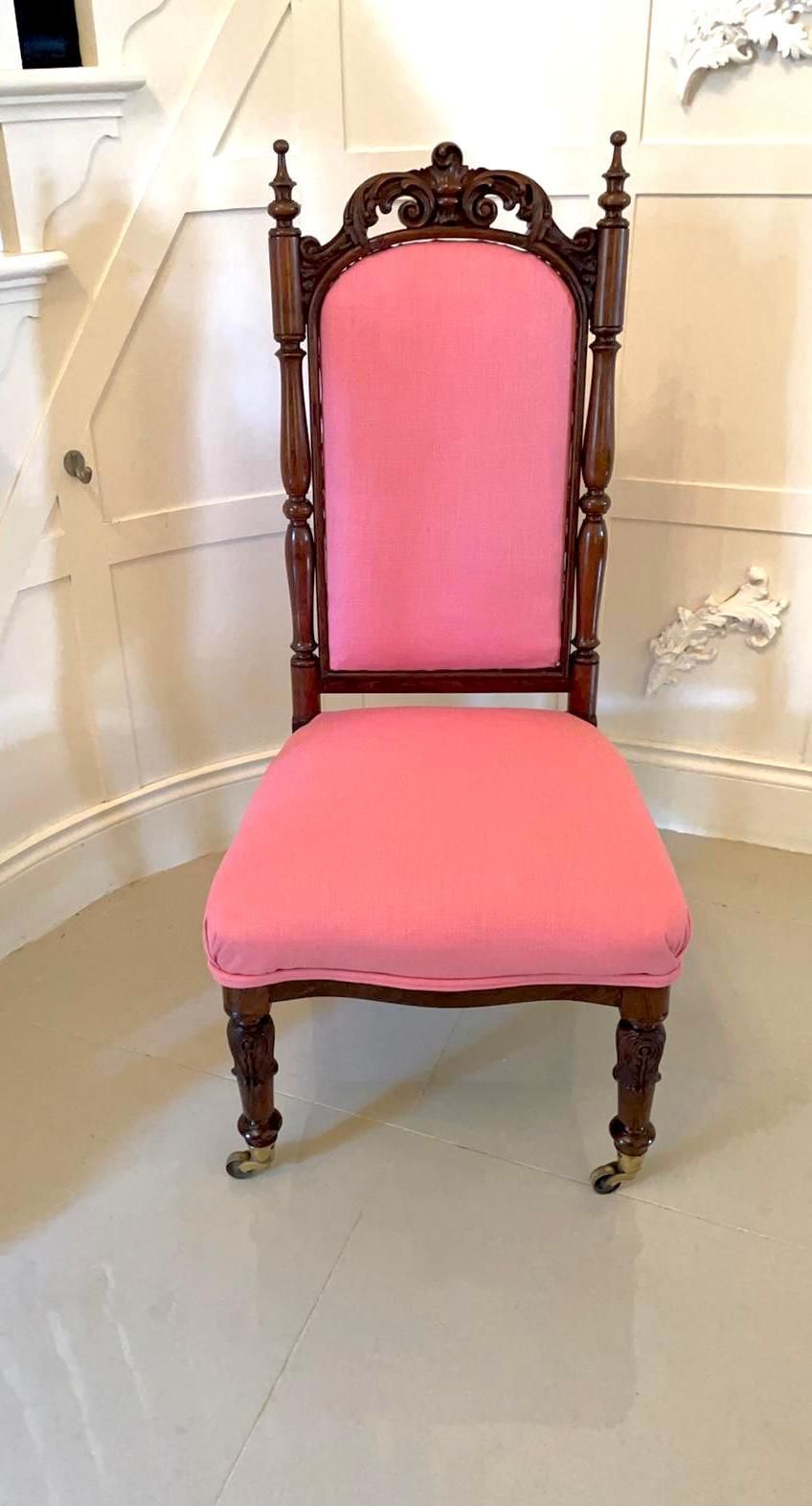 photo for sale Antique Victorian Carved Walnut Ladies Chair