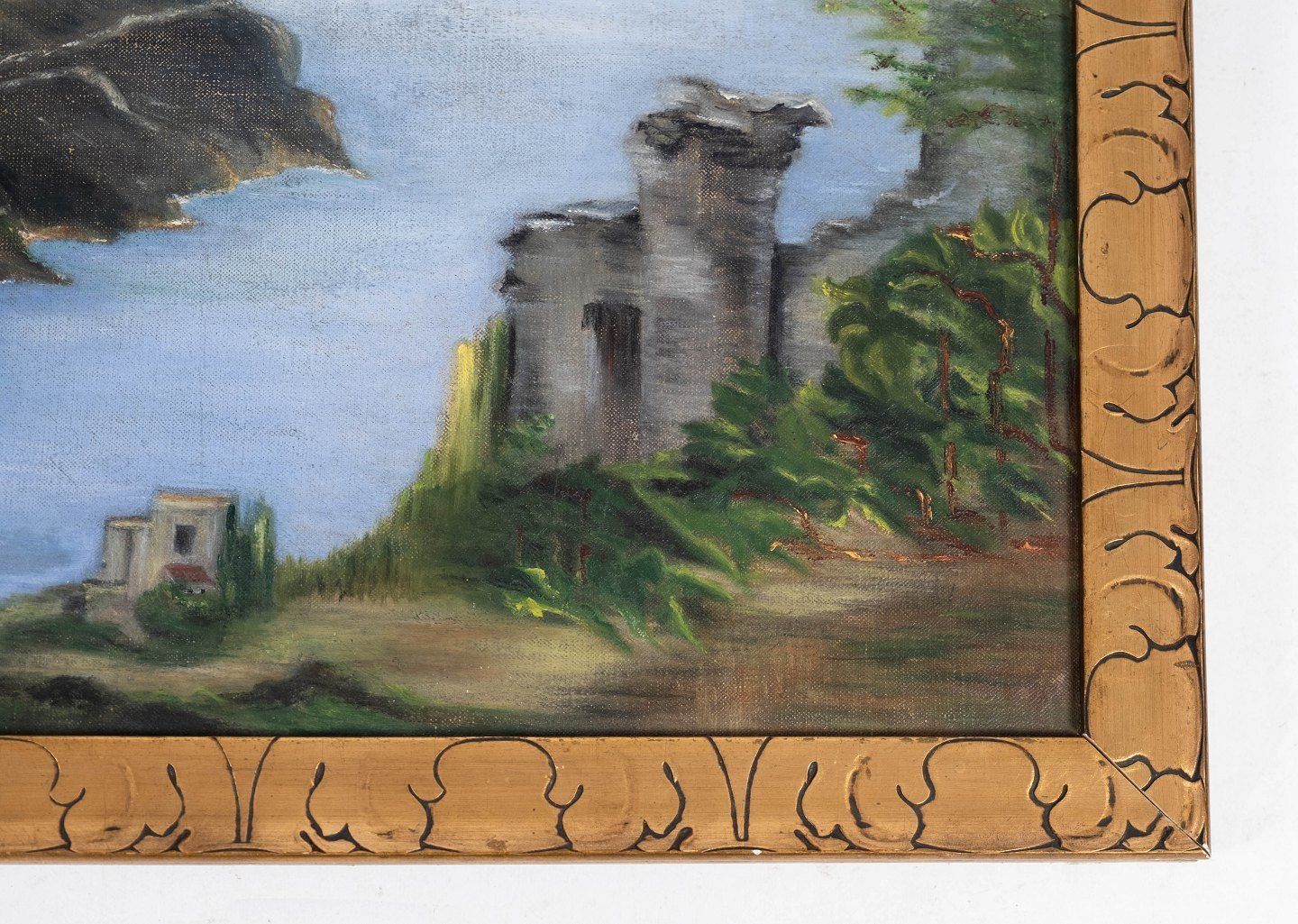 Oil Painting With Natural Motif And Gilded Frame, Without Signature From The 1890s. photo furniture