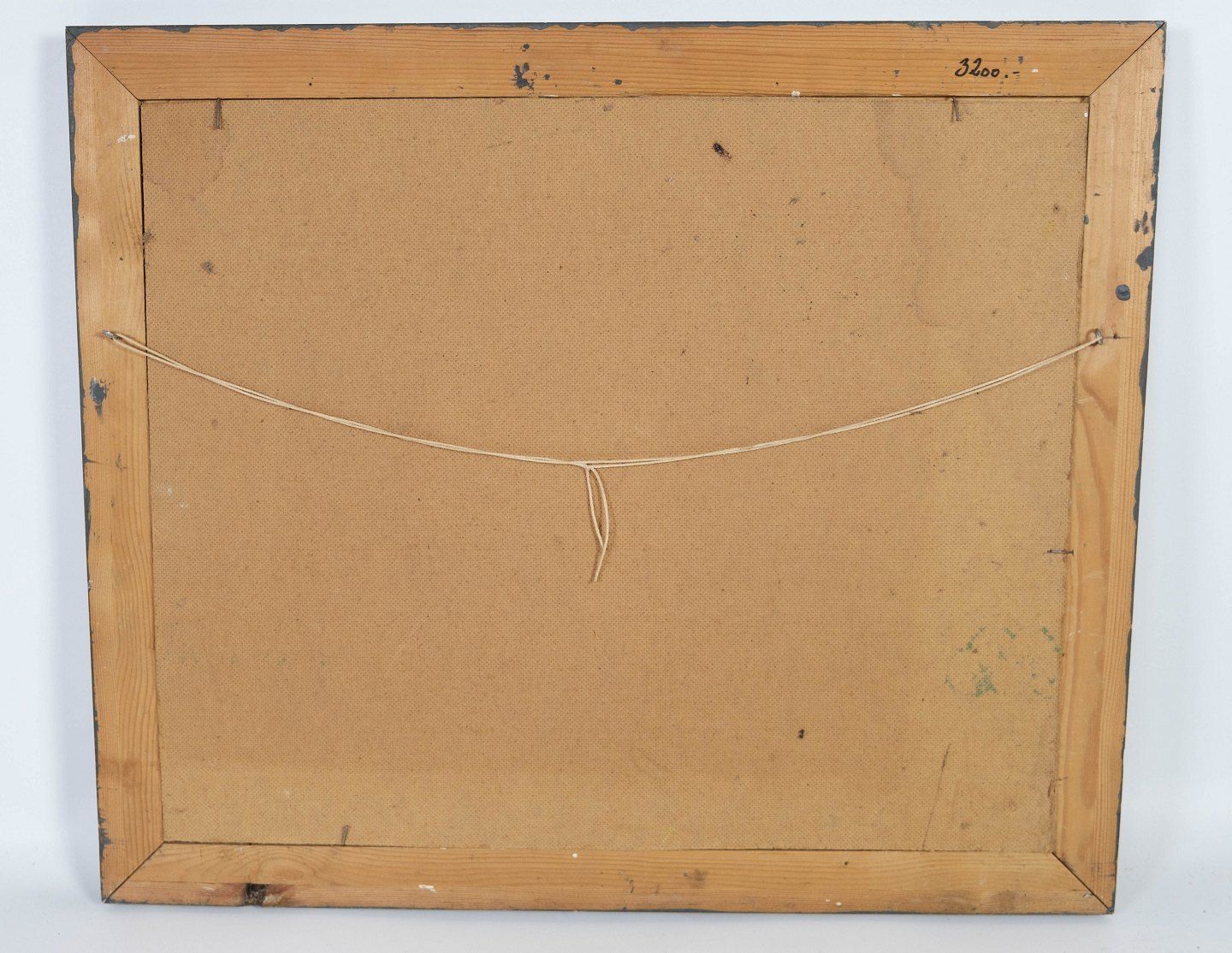 Painting In Yellow Colors With Dark Wooden Frame From The 1970s. photo 195.0