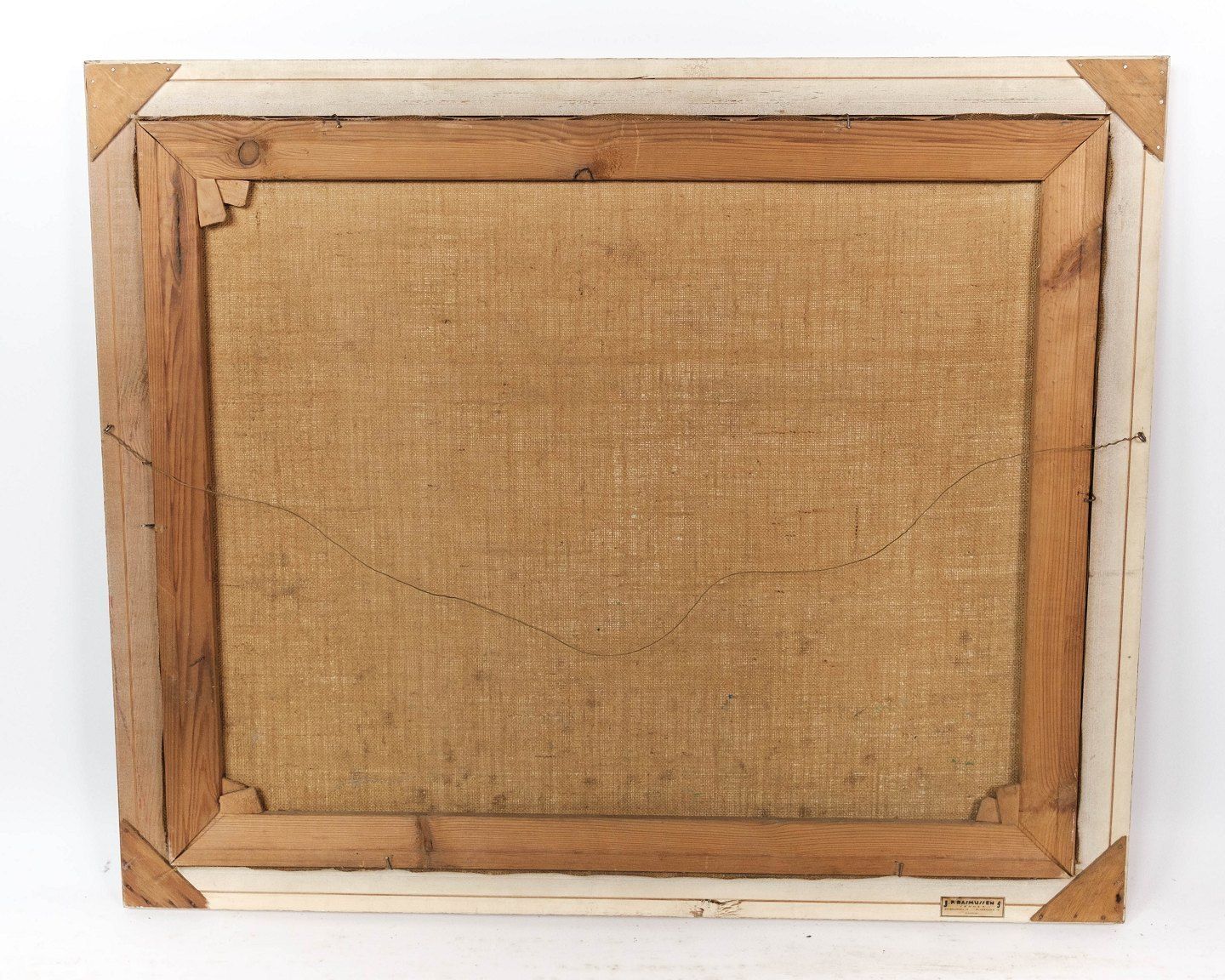 Oil Painting With Motif Of House And Light Frame From Around 1920. photo 225.0