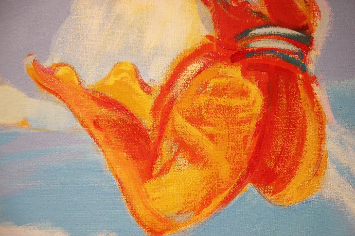 Oil Painting On Canvas In Strong Colors By The Danish Artist åse Højer, B. 1952. photo for sale