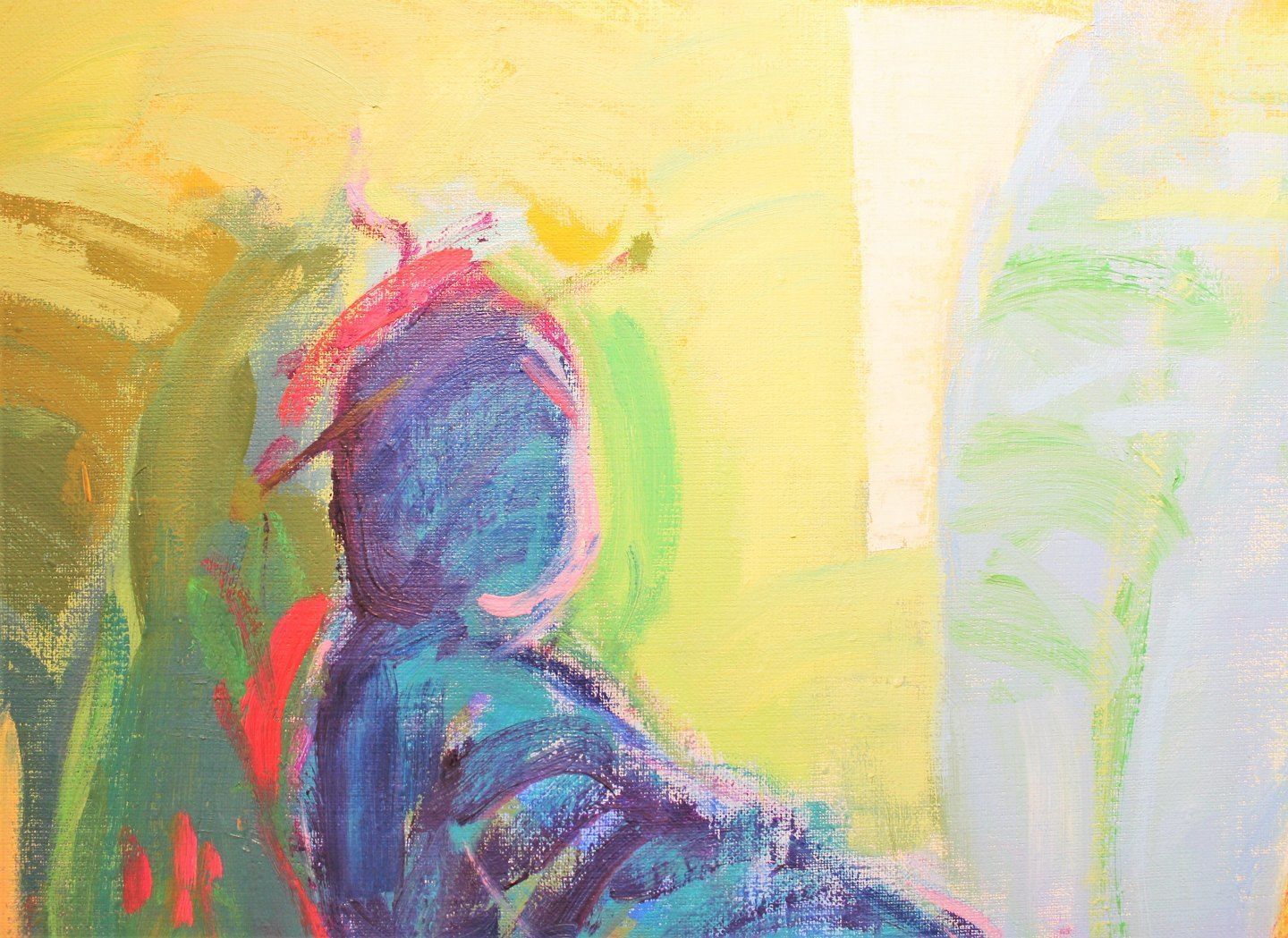 Oil Painting On Canvas In Strong Colors By The Danish Artist åse Højer, B. 1952. photo for sale