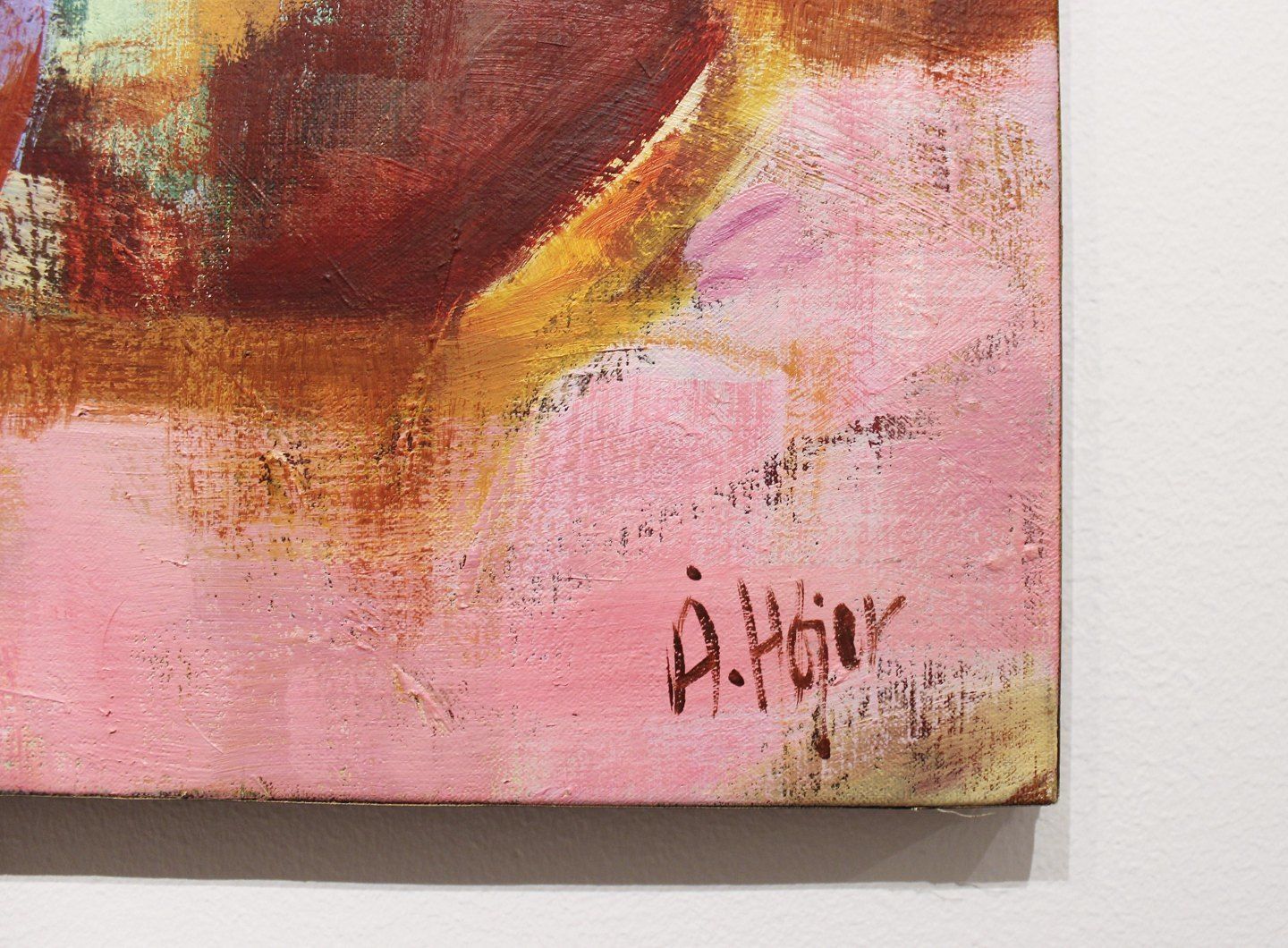 Oil Painting On Canvas In Bright Colors Signed å. Højer By The Danish Artist åse Højer, B. 1952. photo 2045.0