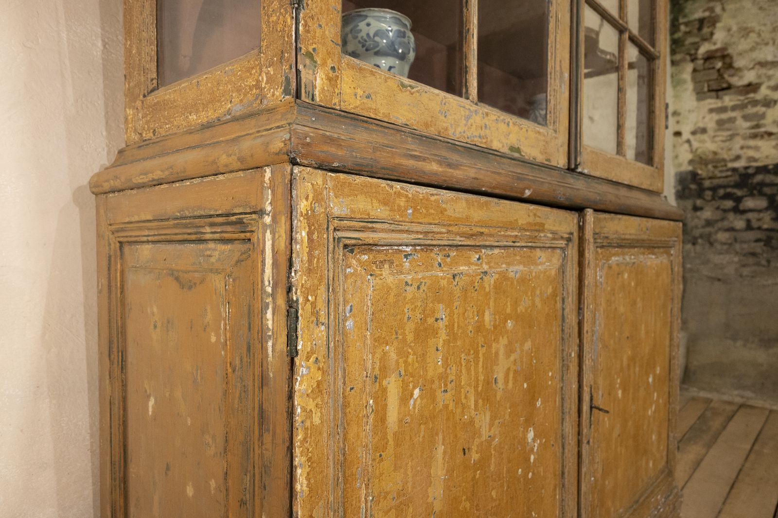 18th Century Dutch Dry Scraped Glazed Vitrine Cabinet photo buy