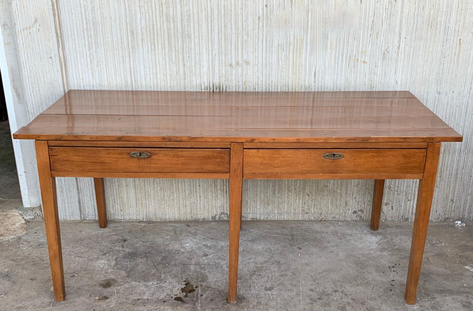 Early 20th Spanish Mobila Country Farm Desk Table Or Butcher Block photo furniture