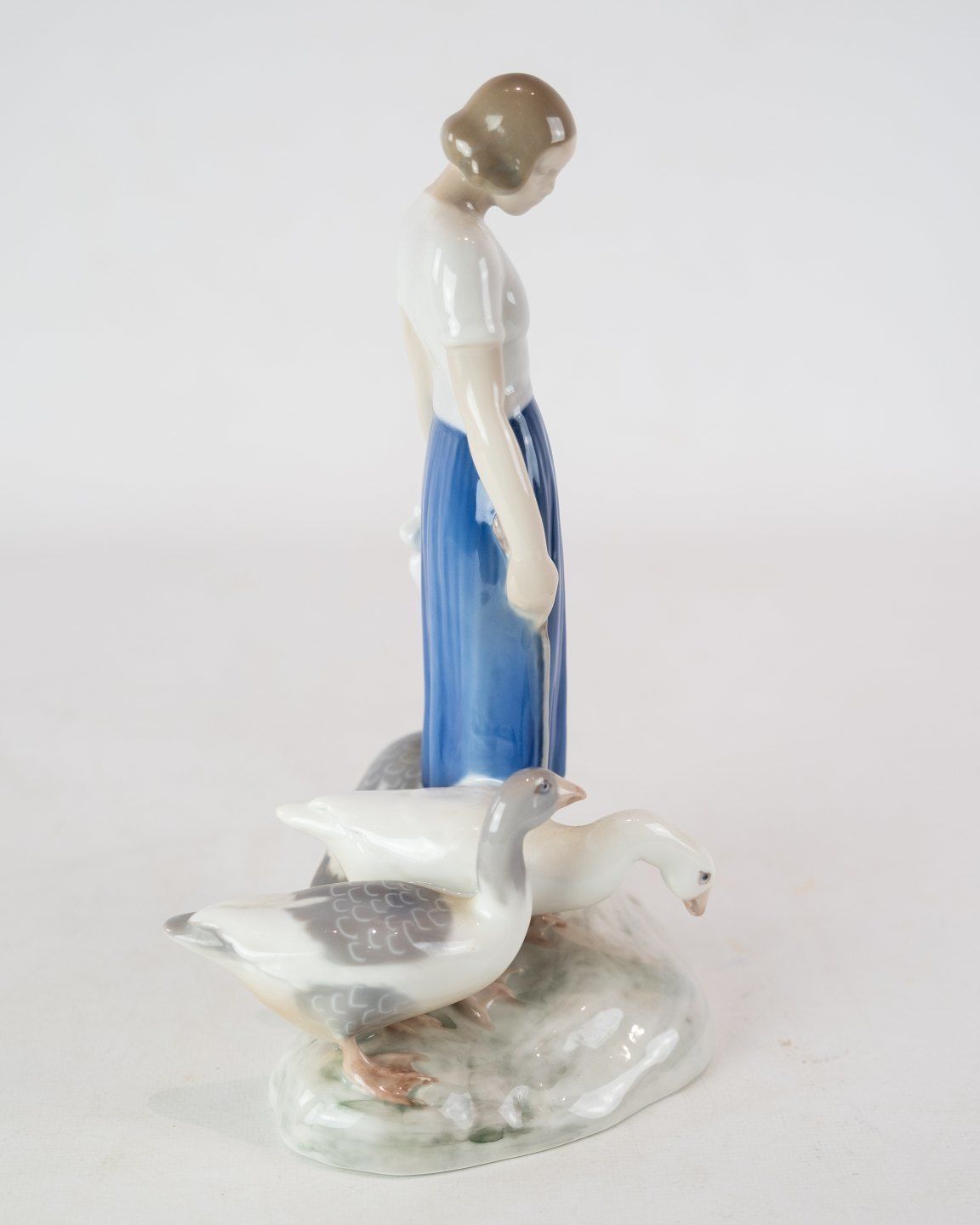 Porcelain Figurine Girl With Goose No .: 2254 By Bing And Grondahl. photo furniture