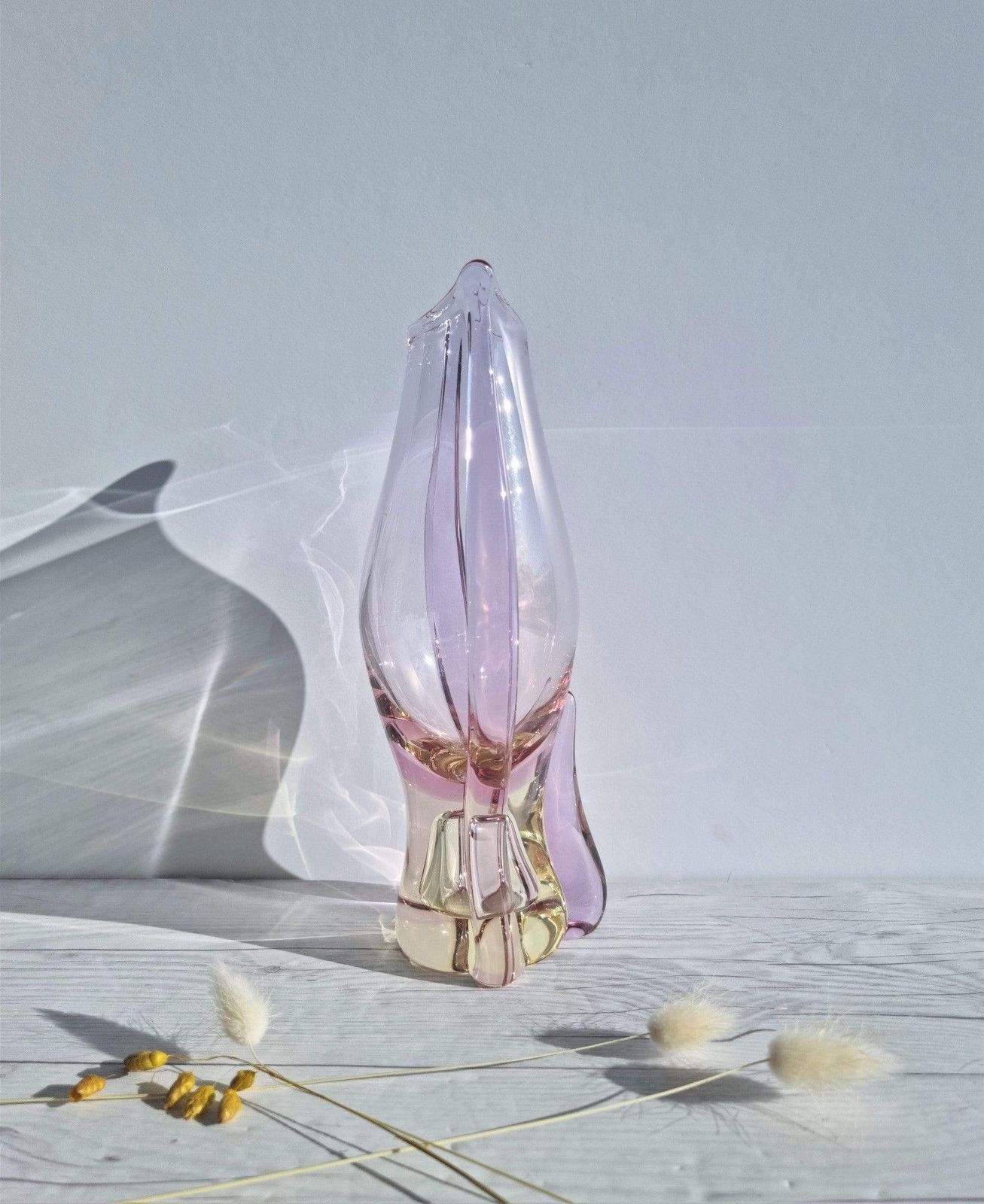 Miloslav Klinger For Zbs, Citrine And Neodymium Colour Change Sommerso Vase, 1960s 70s, Czech, Rare photo buy