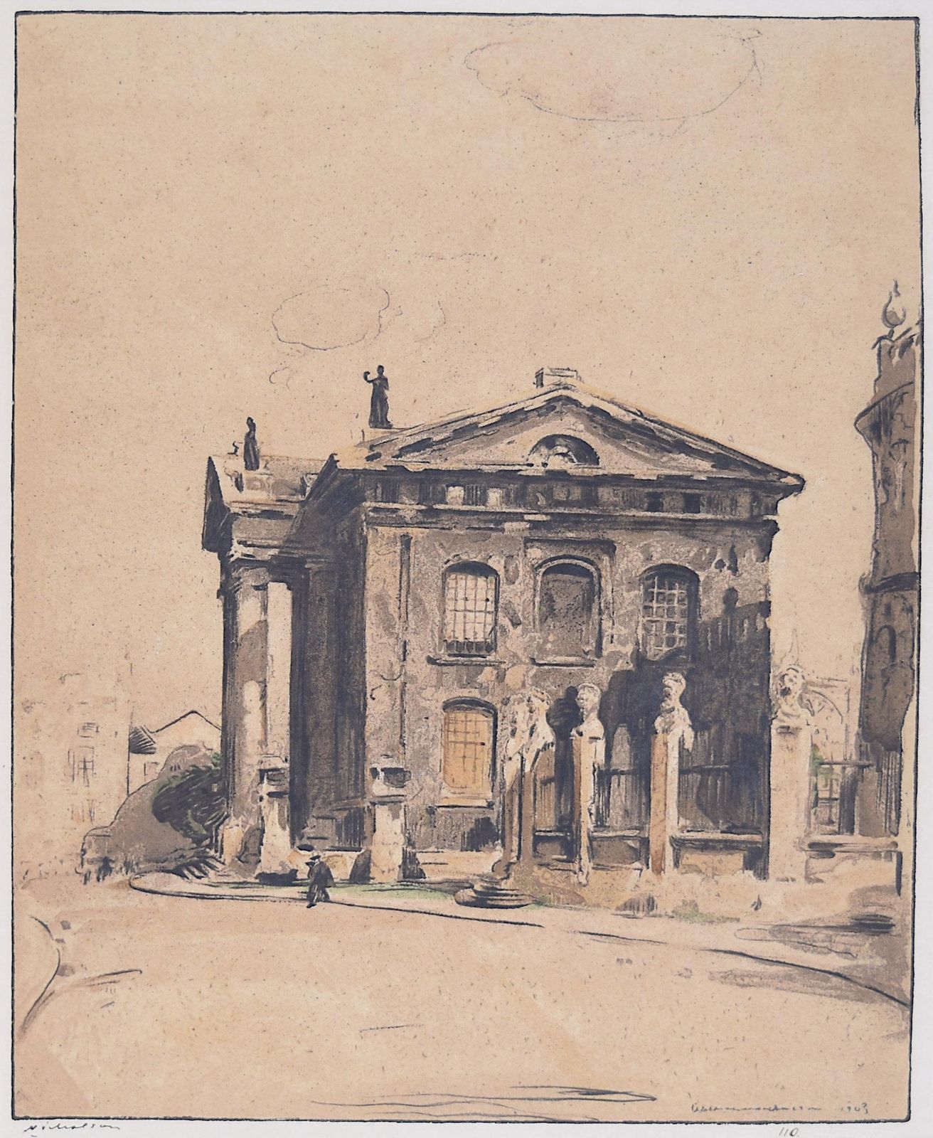 William Nicholson, 'Clarendon Building, Oxford' Lithograph (1905)