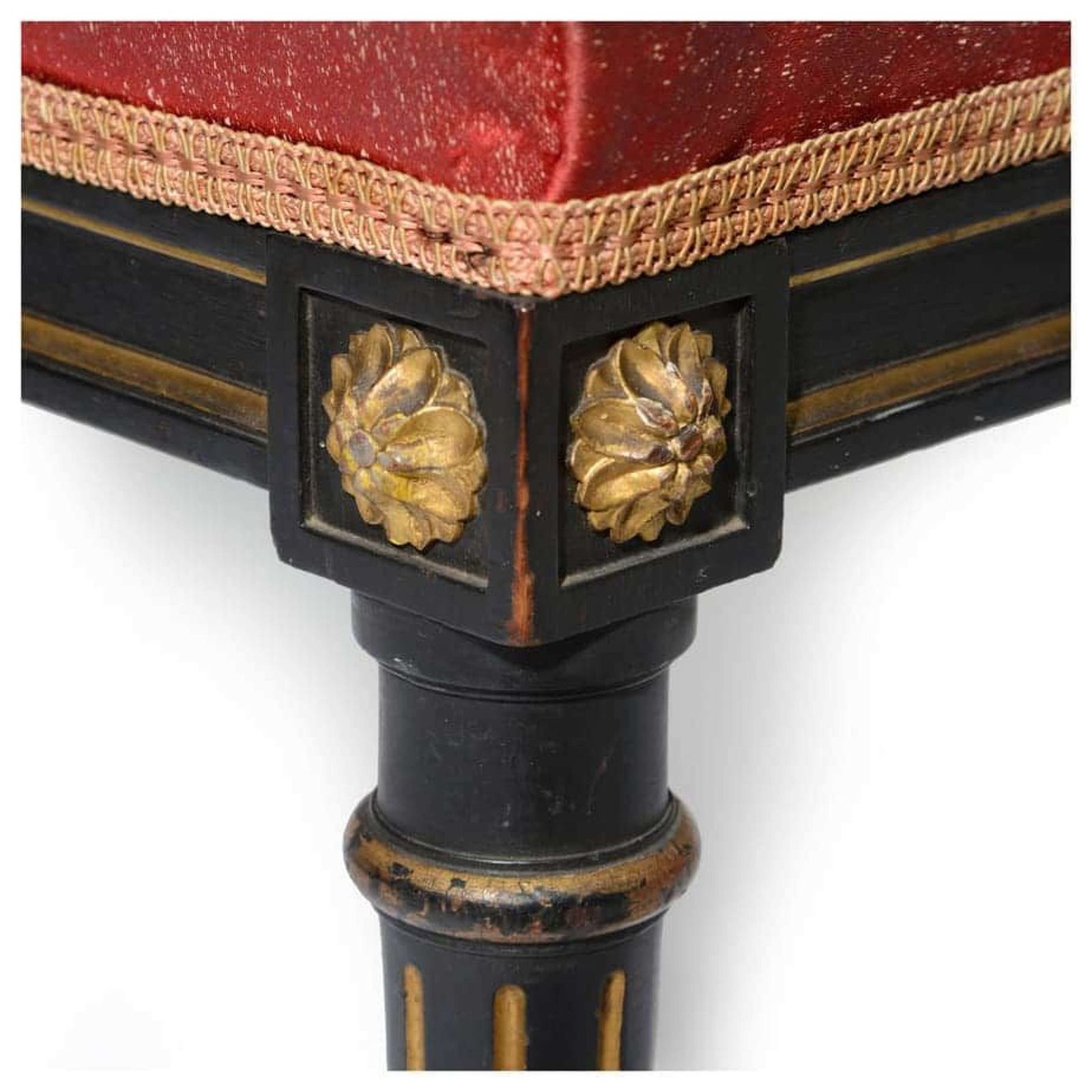 Ebonised And Parcel Gilt Upholstered Stool In The French Style photo furniture