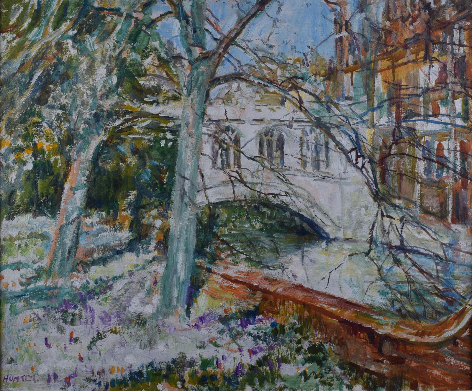 Nancy Weir Huntly, St John’s College Bridge Of Sighs, Cambridge Oil Painting (C.1950s)