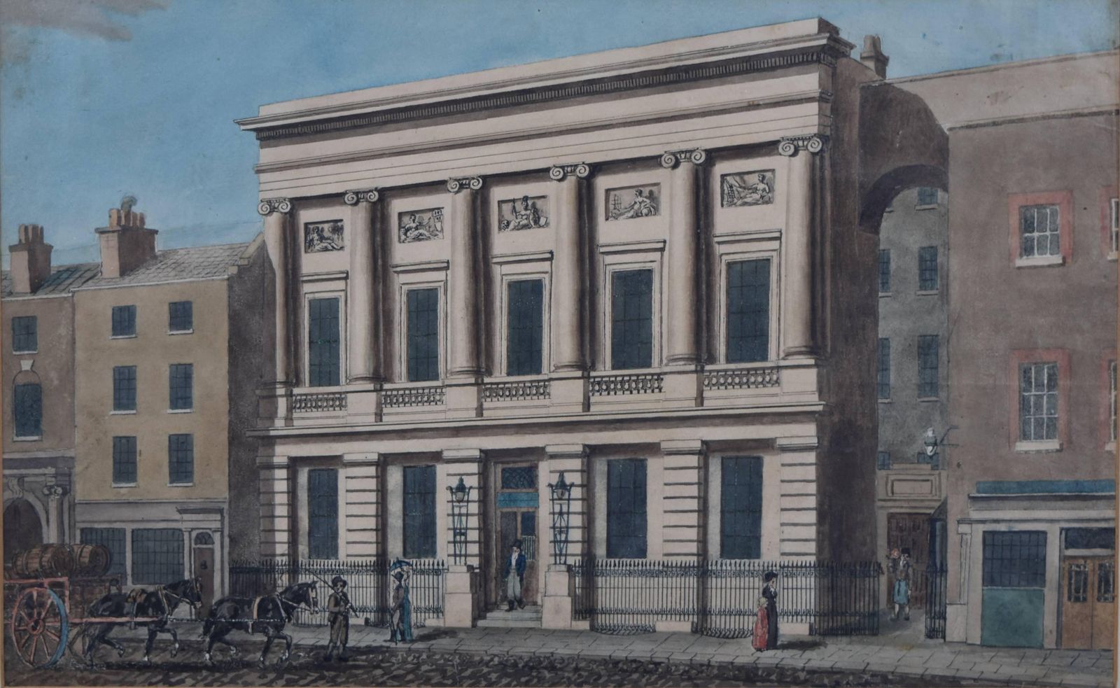 Robert Blemmell Schnebbelie,  Sale Rooms, Mincing Lane, City Of London Watercolour (Engraved As A Print) (C.1814)