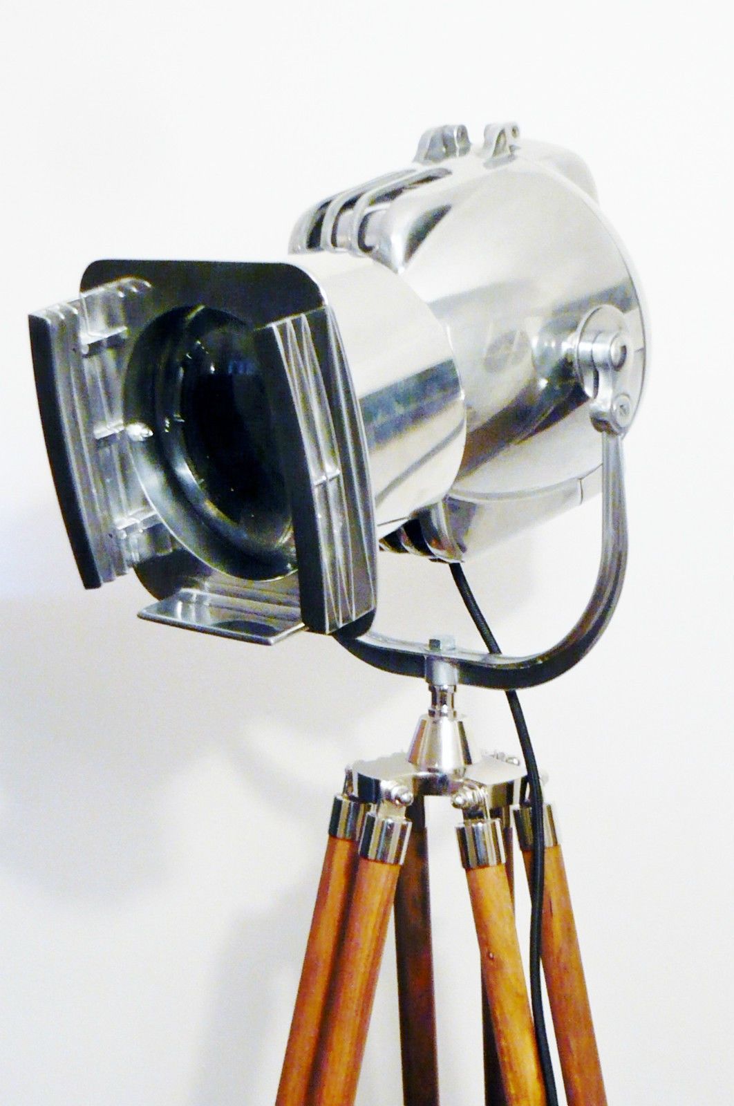 Rare = Strand Electric Vintage Theatre Film Studio Spot Light Cir 1950's Morgan Mcleod Studio Tv Lamp Mid Century Lighting Wooden Tripod