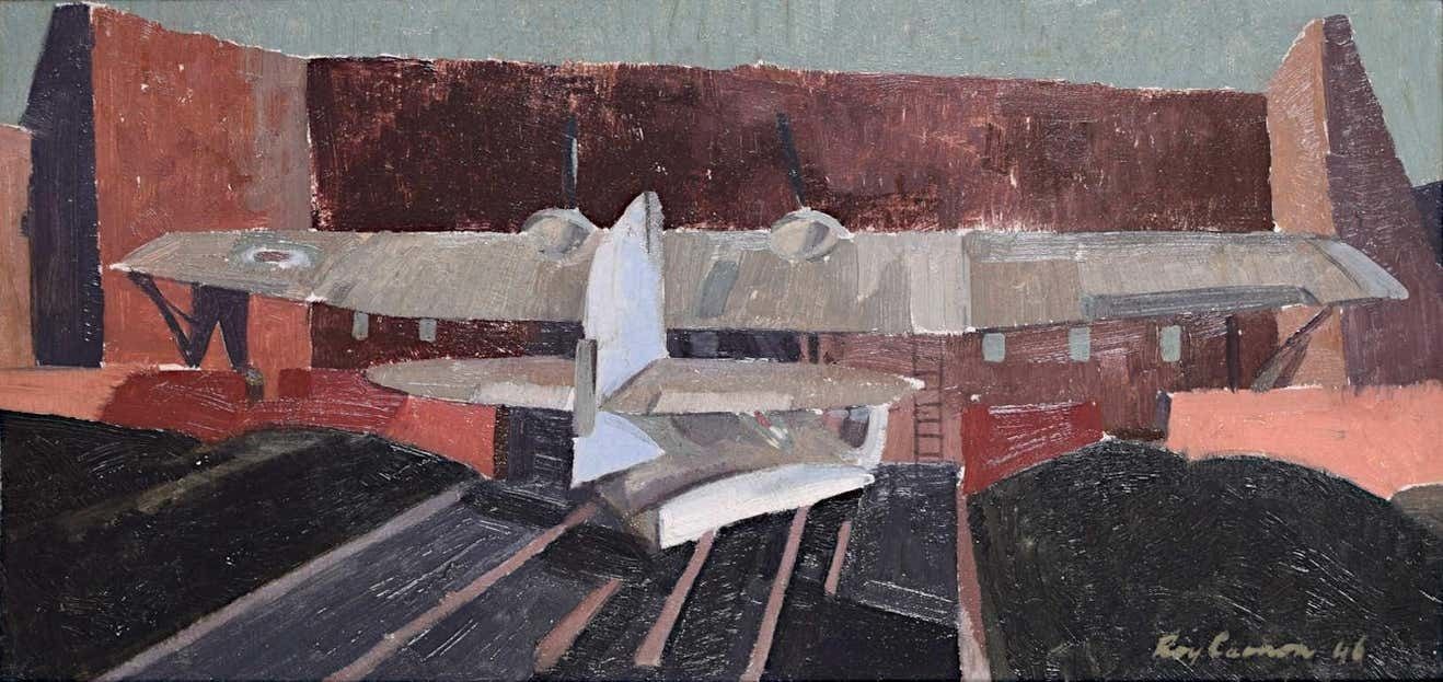 Roy Carnon Derelict Catalina Flying Boats Roy Carnon Oil Painting Redhills Lake Near Madras 1946 photo furniture