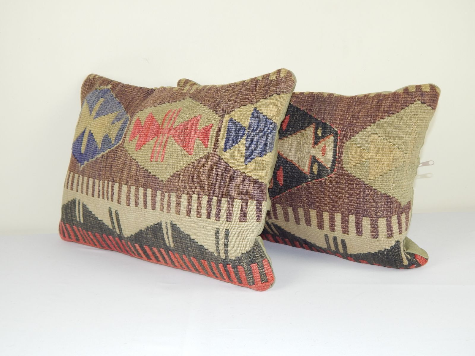 Turkish Lumbar Kilim Cushion Covers, Set Of 2 35x50 Cm photo furniture