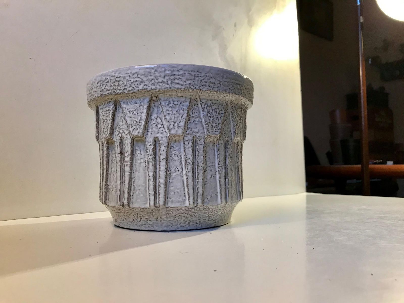 White Cosmos Stoneware Planter By Ceramano, 1960s West Germany photo furniture