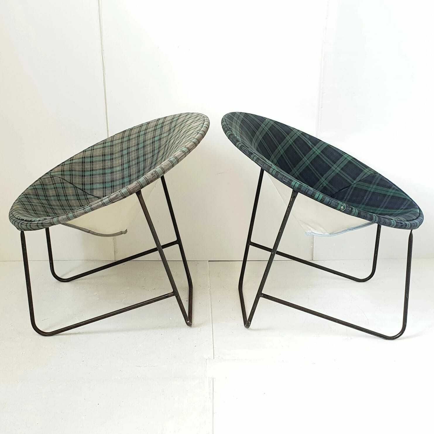 Furniture Paire De Fauteuils Corbeille Vintage 1950 En Acier 50s 1950s Rockabilly Atomic photo