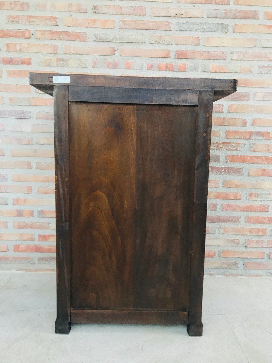 1248.0 Antique Spanish Carved Walnut Chest Of Drawers photo