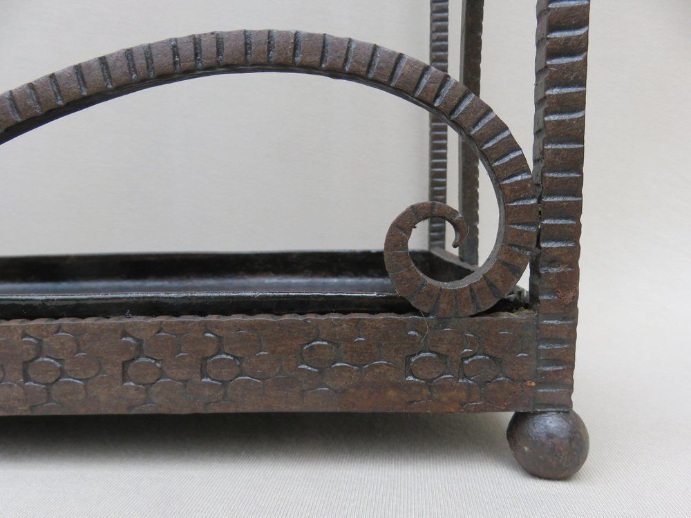 photo buy French Art Deco Umbrella Stand In Wrought Iron In The Style Of Edgar Brandt