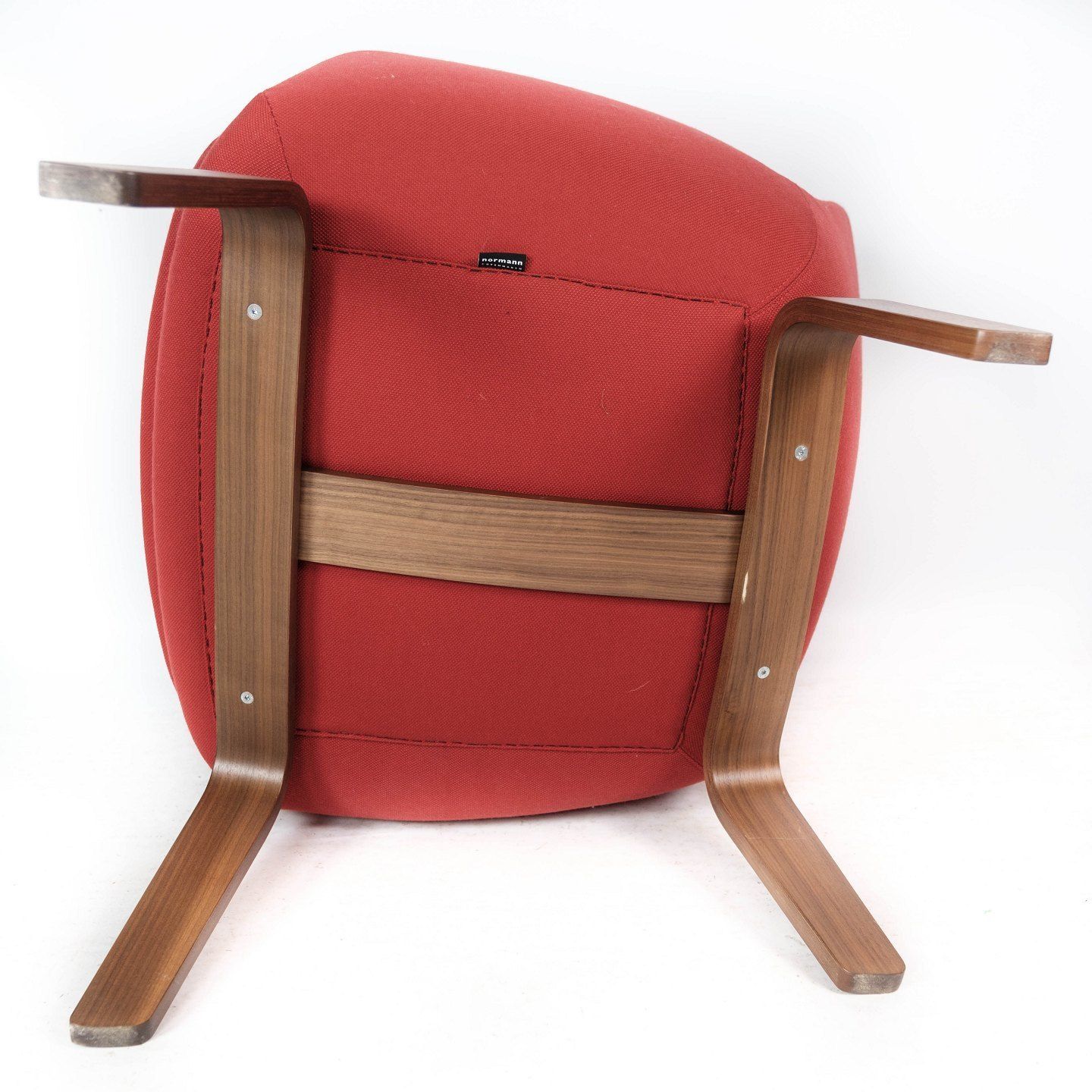 Armchair With Walnut Legs And Upholstered With Red Fabric Of Danish Design For Normann Copenhagen. photo buy