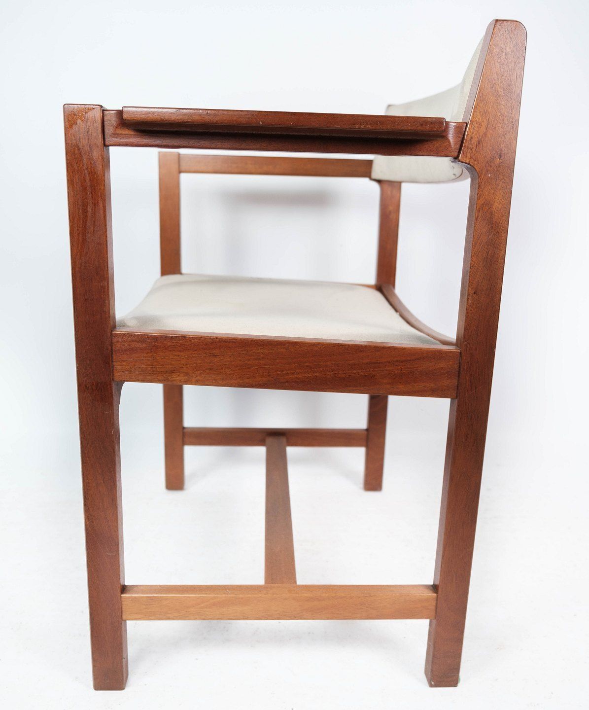 Armchair In Mahogany And Light Fabric Of Danish Design Manufactured By Søborg Møbelfabrik In 1960s. photo furniture