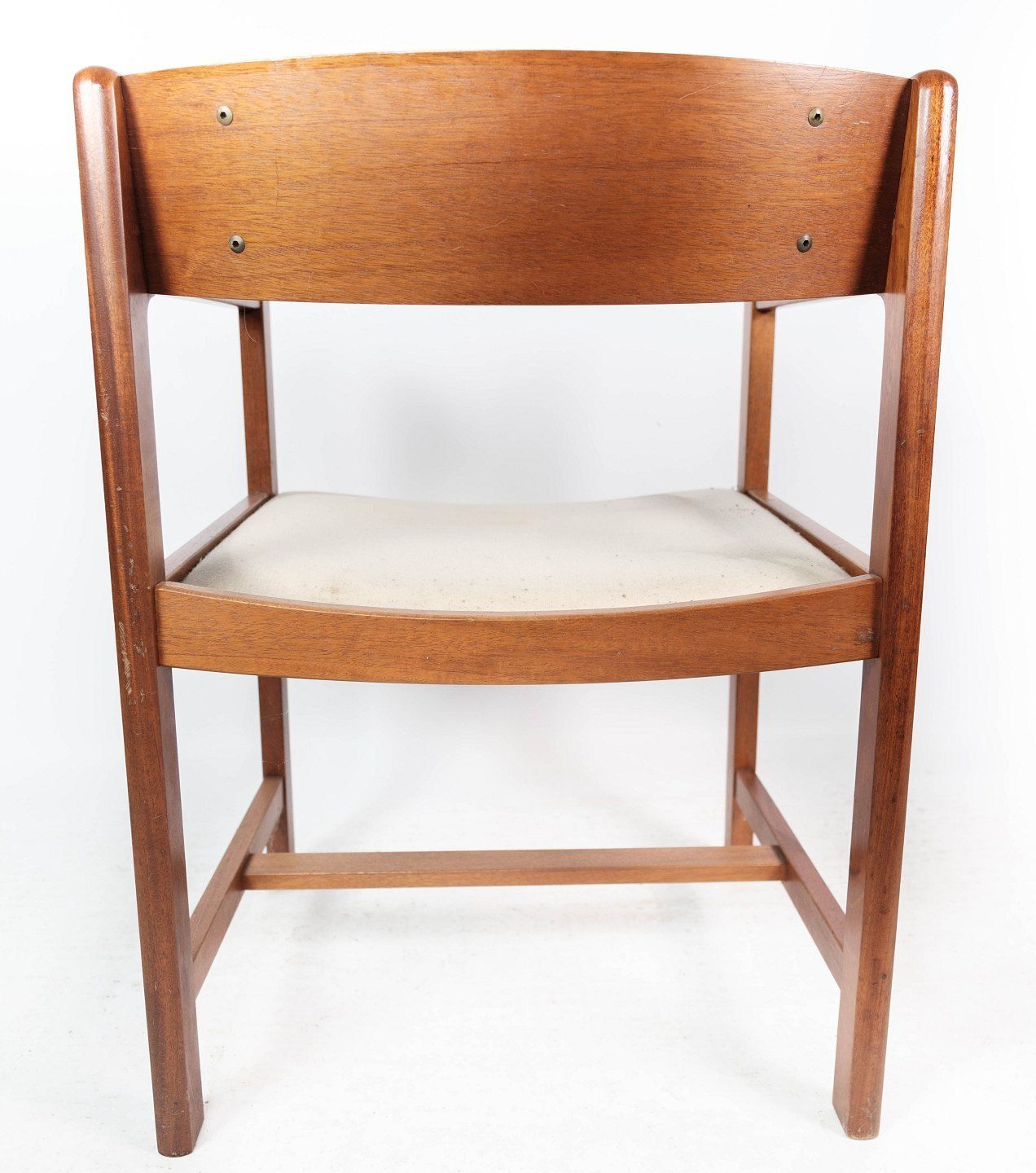 Armchair In Mahogany And Light Fabric Of Danish Design Manufactured By Søborg Møbelfabrik In 1960s. photo for sale