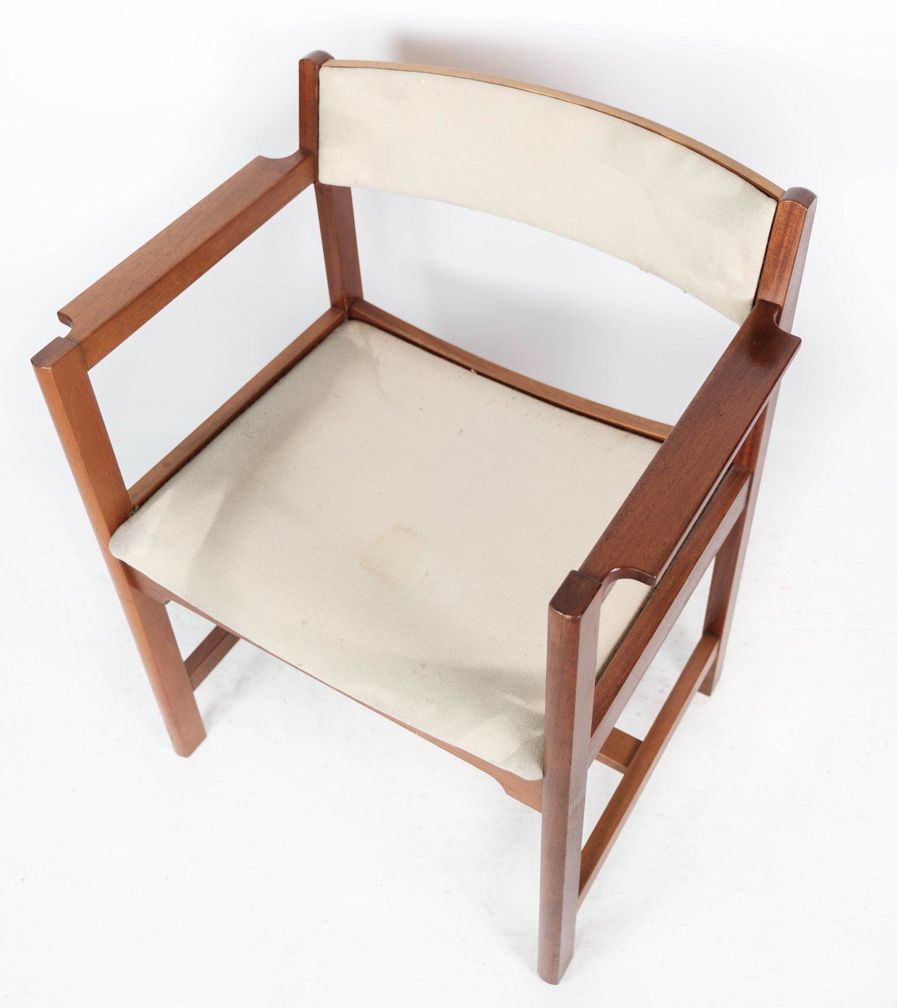 Armchair In Mahogany And Light Fabric Of Danish Design Manufactured By Søborg Møbelfabrik In 1960s. photo Furniture