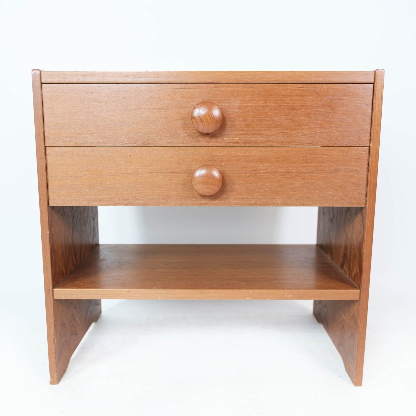 Bedside Table With Teak Drawers Of Danish Design Manufactured By Pbj Møbler In The 1960s.