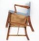 Mahogany Armchair Upholstered In Light Blue Fabric Made By Fritz Hansen. photo vintage