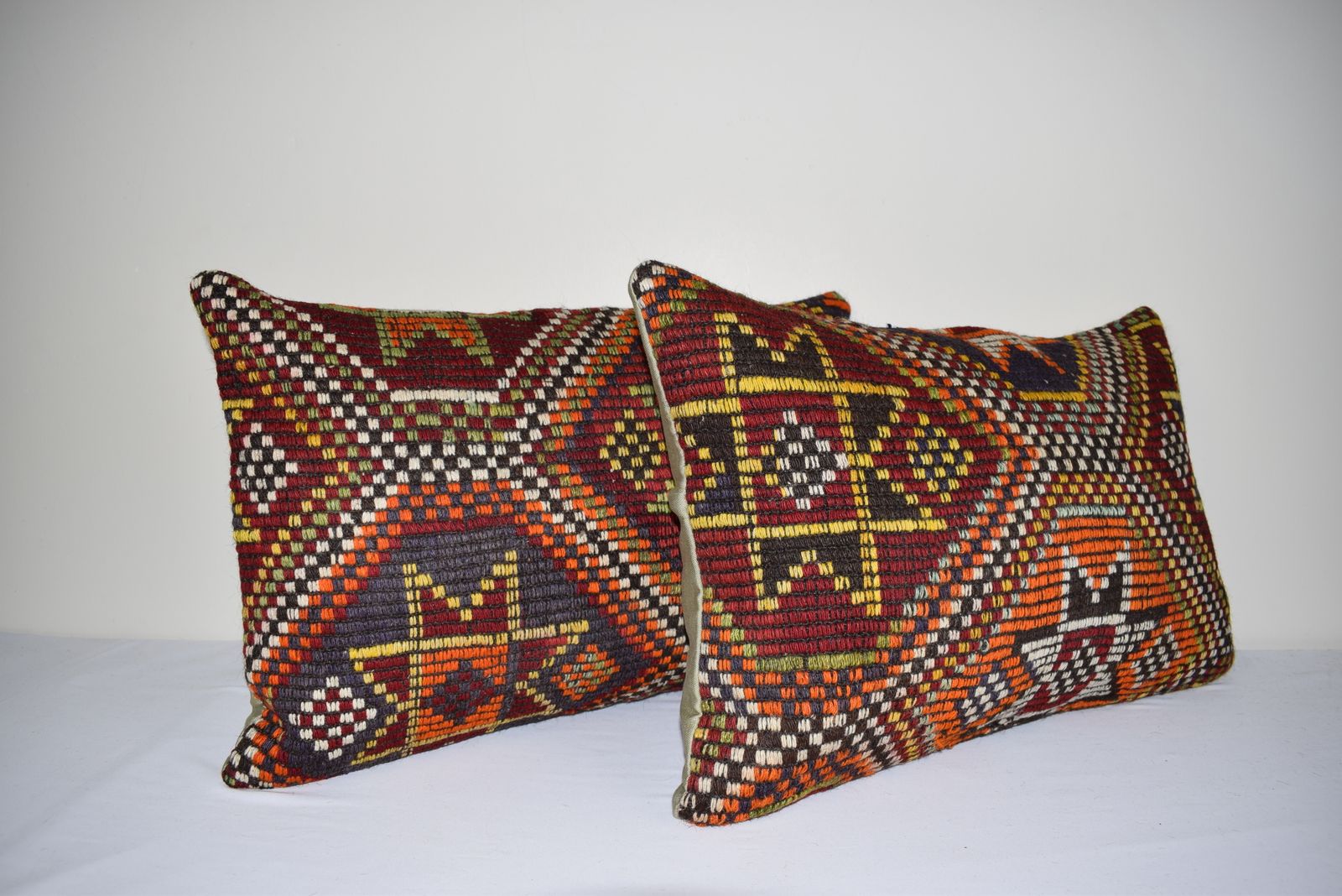Turkish Kilim Cushion Covers, Set Of 2 40x60 Cm photo Textiles
