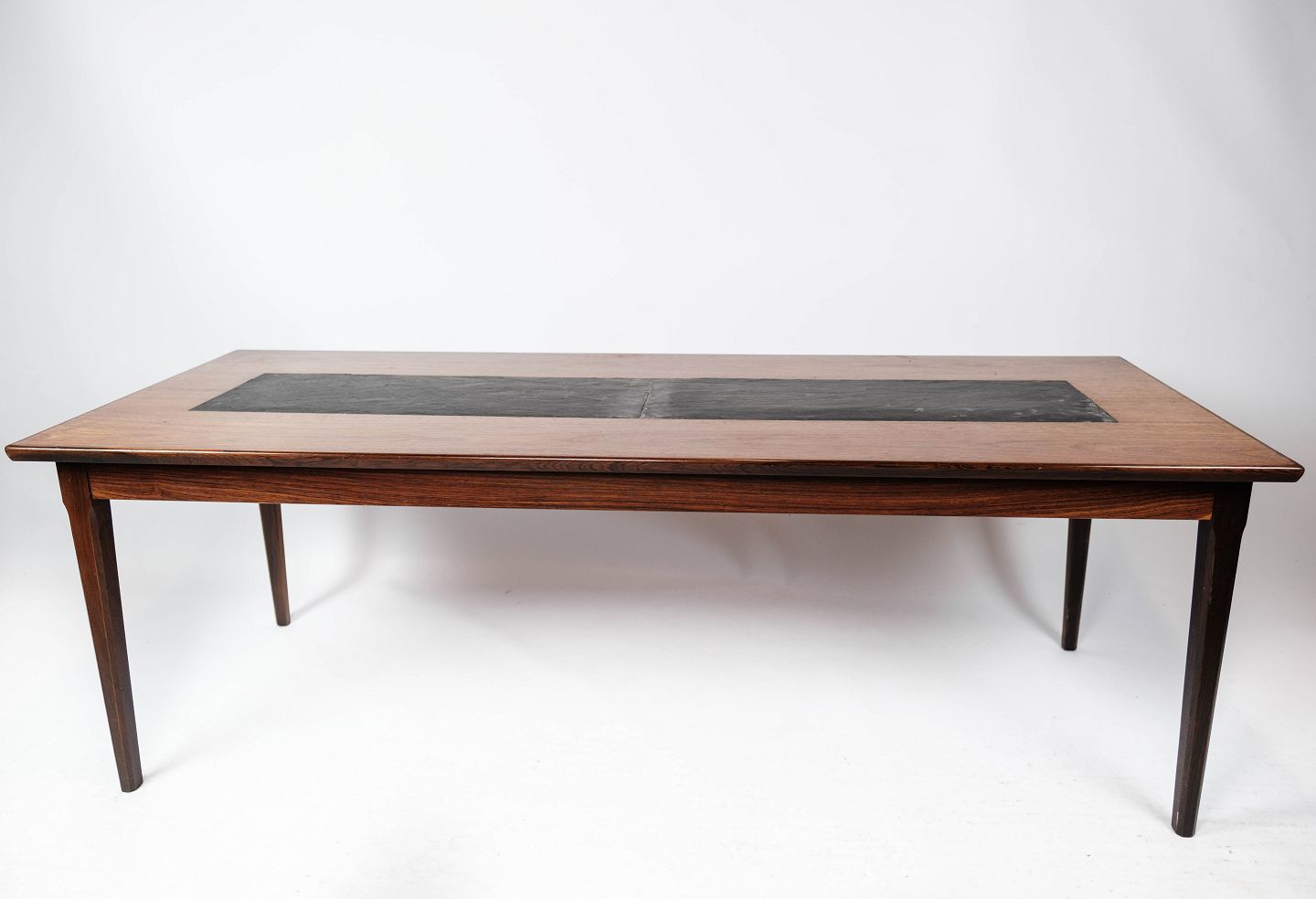 Coffee Table In Rosewood With Slate Of Danish Design From The 1960s