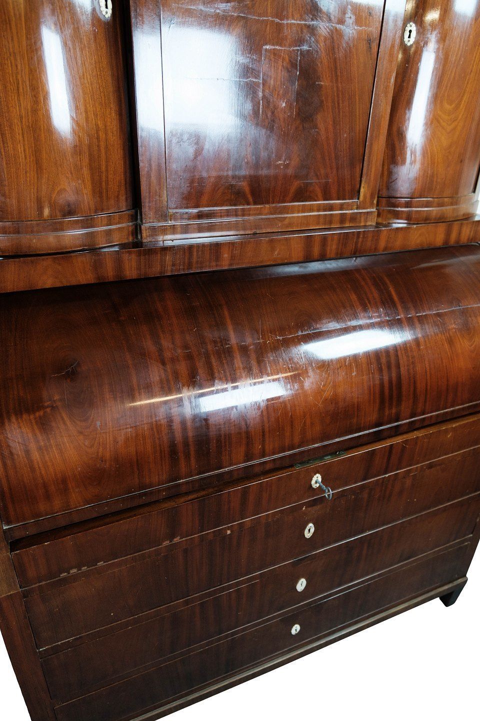 Large Late Empire Chatol Of Polished Mahogany With Marquetry And Decorated With Carvings From The 1840s. photo Furniture