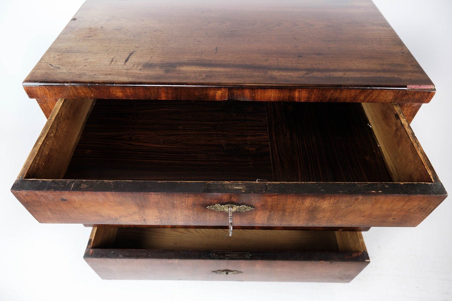 Late Empire Chest Of Drawers With Four Drawers Of Mahogany, From The 1840s. photo vinterior