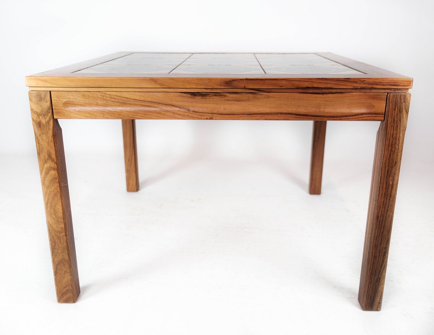 Coffee Table In Rosewood And With Tiles Of Danish Design From The 1960s.