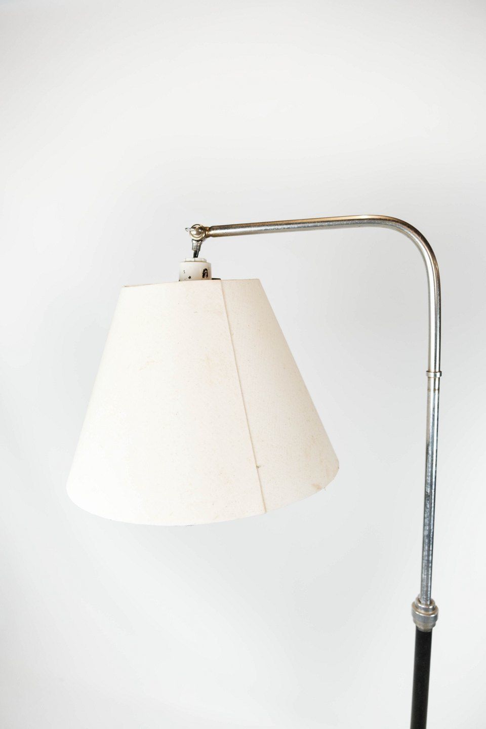 Floor Lamp Of Chromed And Black Painted Metal Of Danish Design From The 1970s. photo furniture