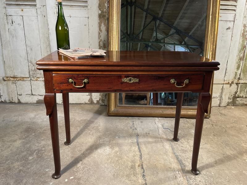 Georgian Cuban Mahogany Card  Extending  Table