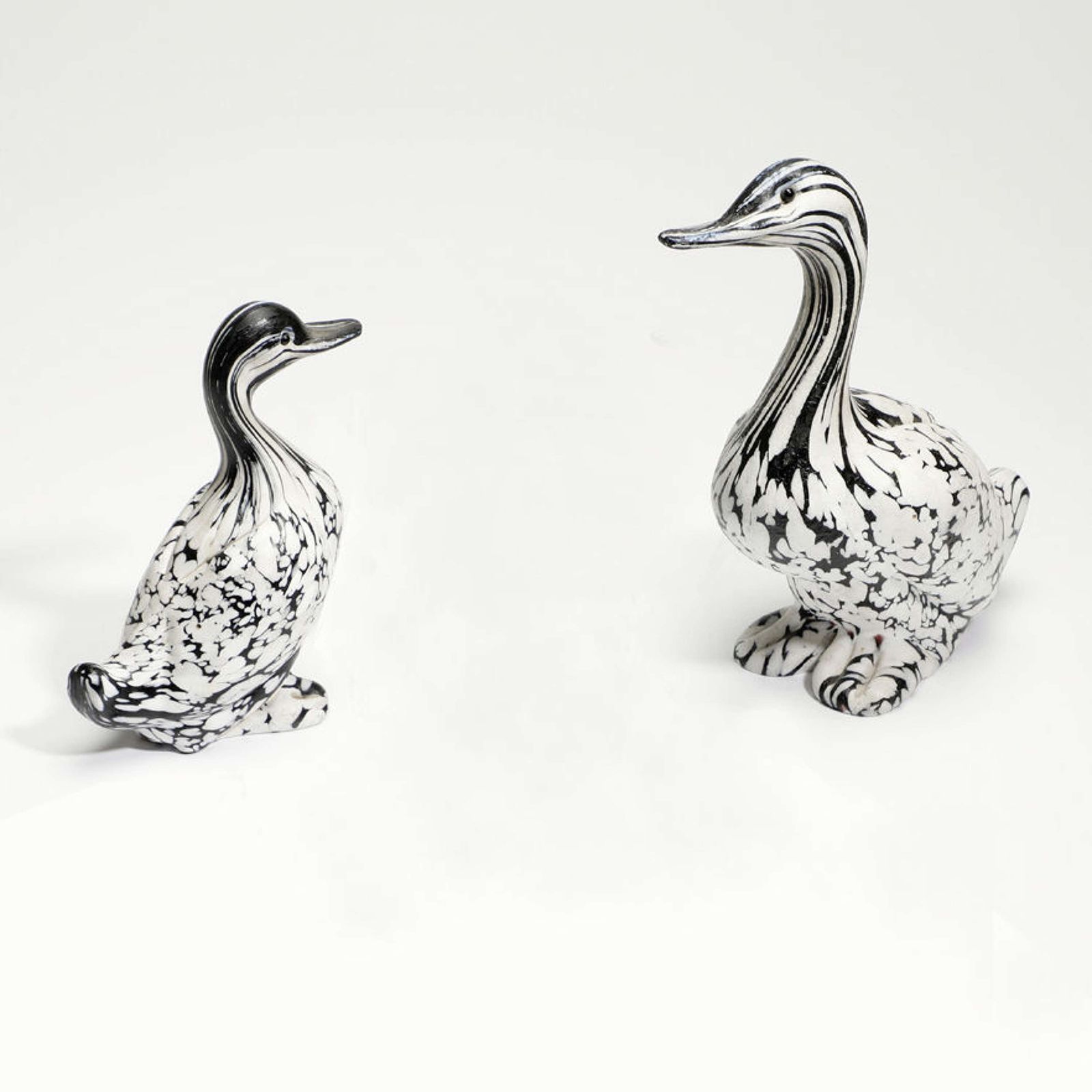 Pair Of Ducks Animal Sculptures By Archimede Seguso Murano In Black photo 1250.0