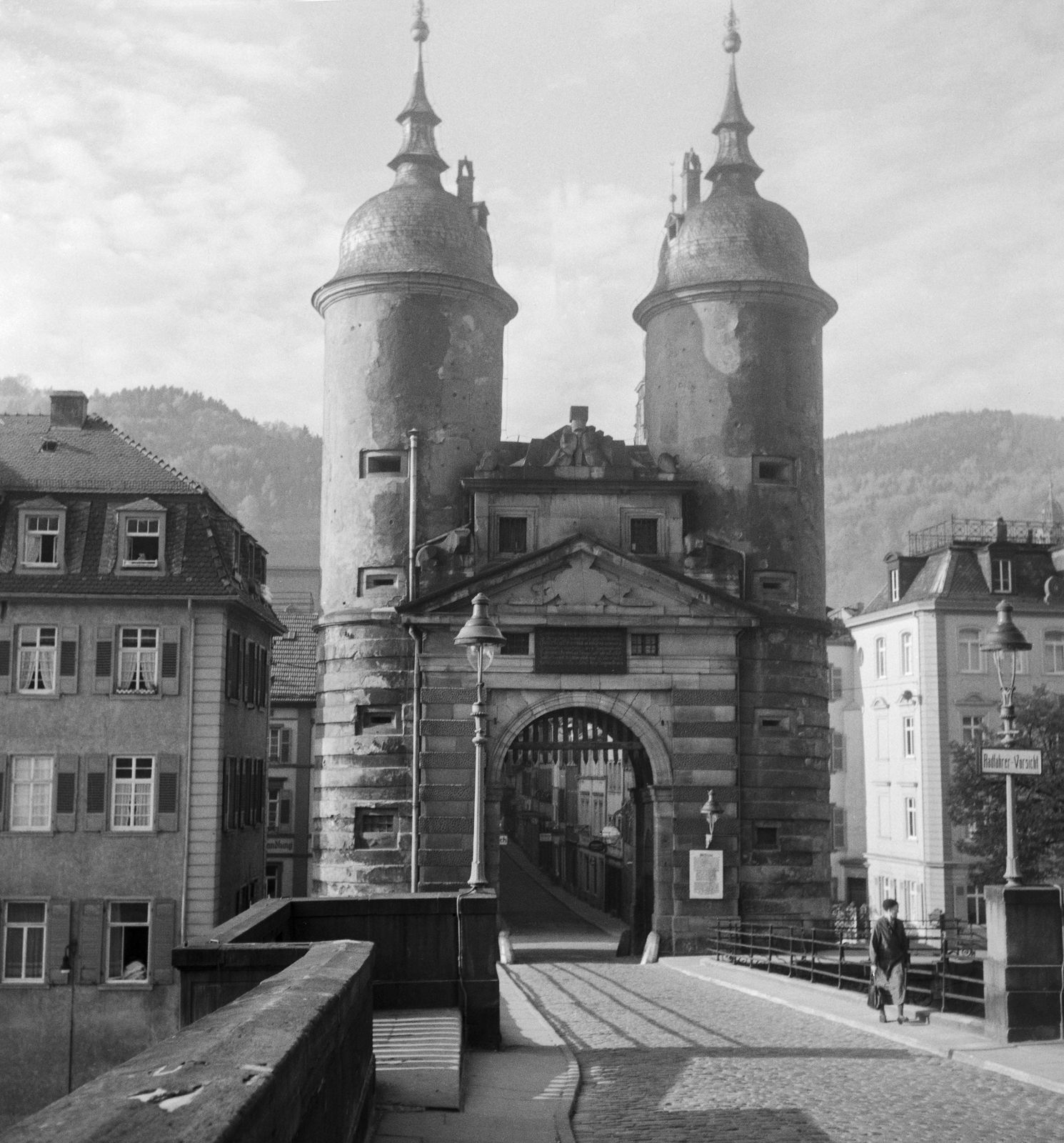 Brueckentor Gate At Old Bridge Neckar Heidelberg, Germany Karl Heinrich Lämmel