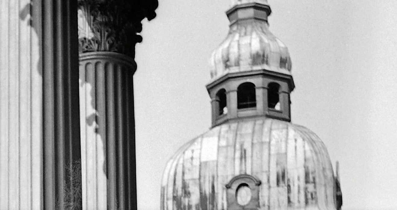 Karl Heinrich Lämmel Columns At Entrance Of Darmstadt Theatre, Germany 1938 Printed Later 1938/2021 photo for sale