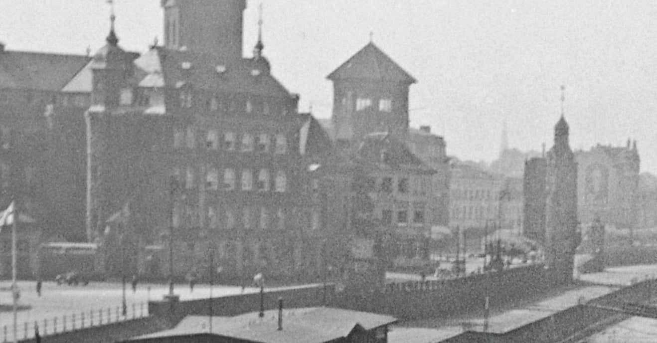 Karl Heinrich Lämmel Ships Anchoring At The Old City Of Duesseldorf, Germany 1937 Printed Later 1937/2021 photo for sale