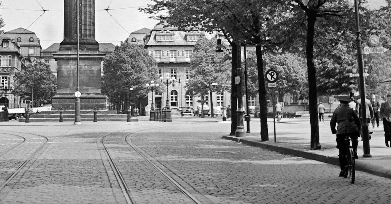 Karl Heinrich Lämmel Ludwig's Column At Luisenplatz Square At Darmstadt, Germany 1938 Printed Later 1938/2021 photo furniture