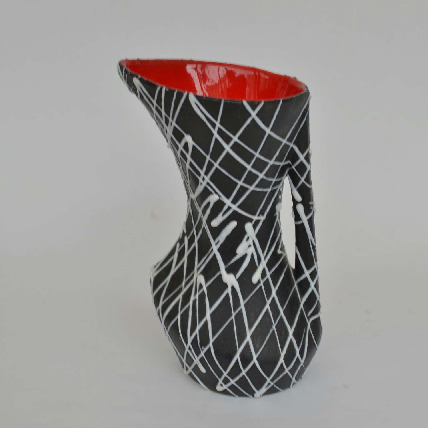 Set Of Three Vallauris Ceramic Vases In Black & White photo furniture
