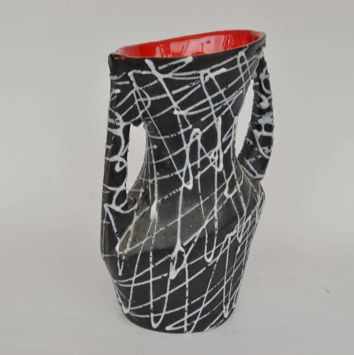 Set Of Three Vallauris Ceramic Vases In Black & White photo vinterior