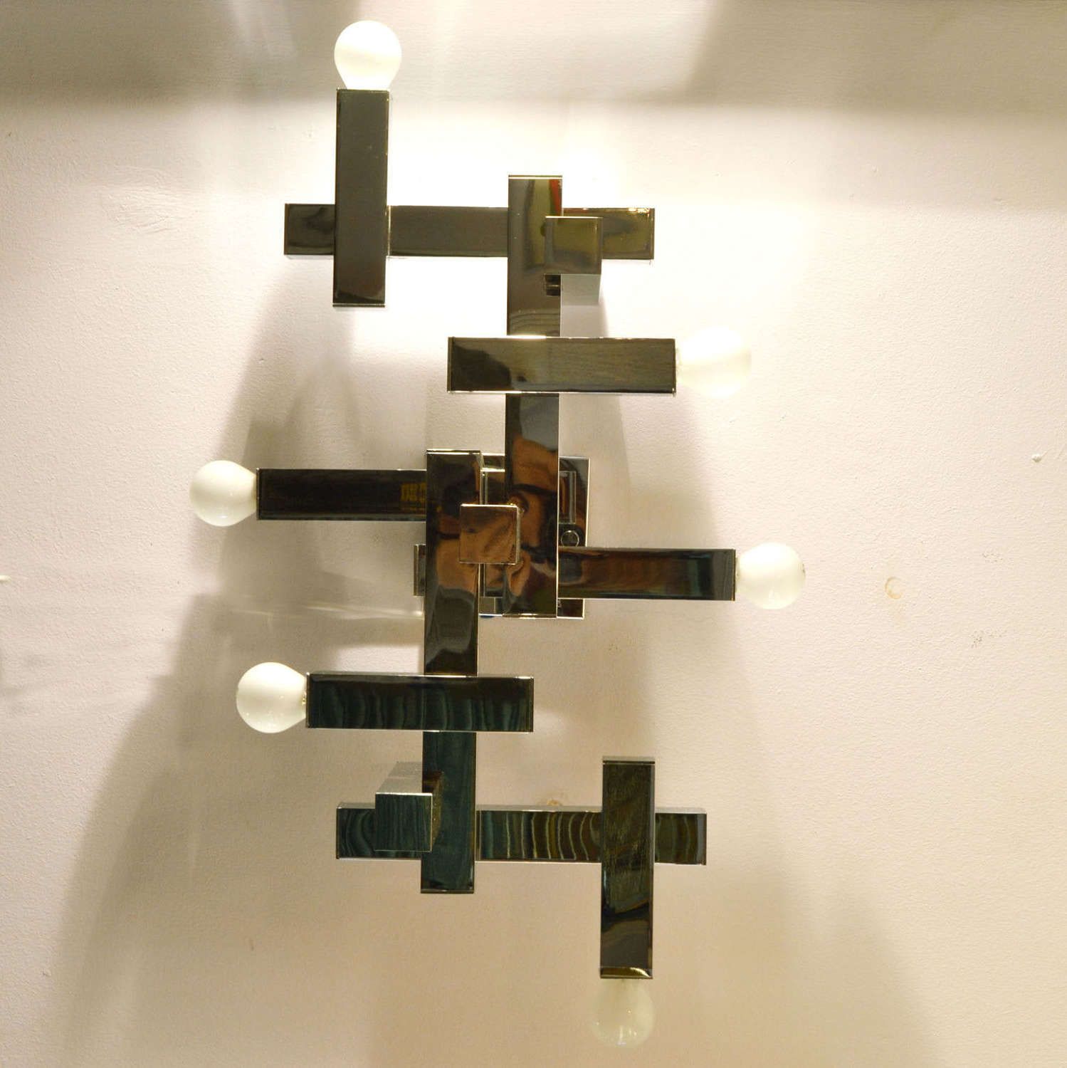 Flush Mount Chrome Pendant Or Wall Light Sciolari, Italy photo Lighting
