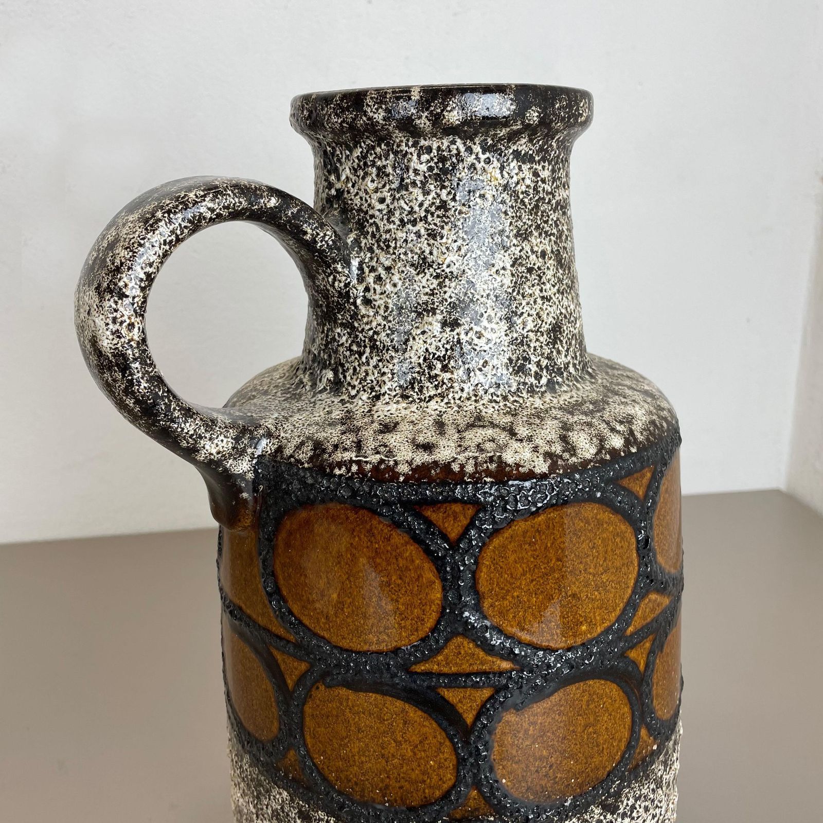 480.0 Large Pottery Fat Lava Multi Color Floor Vase 408 40 Made By Scheurich, 1970s photo