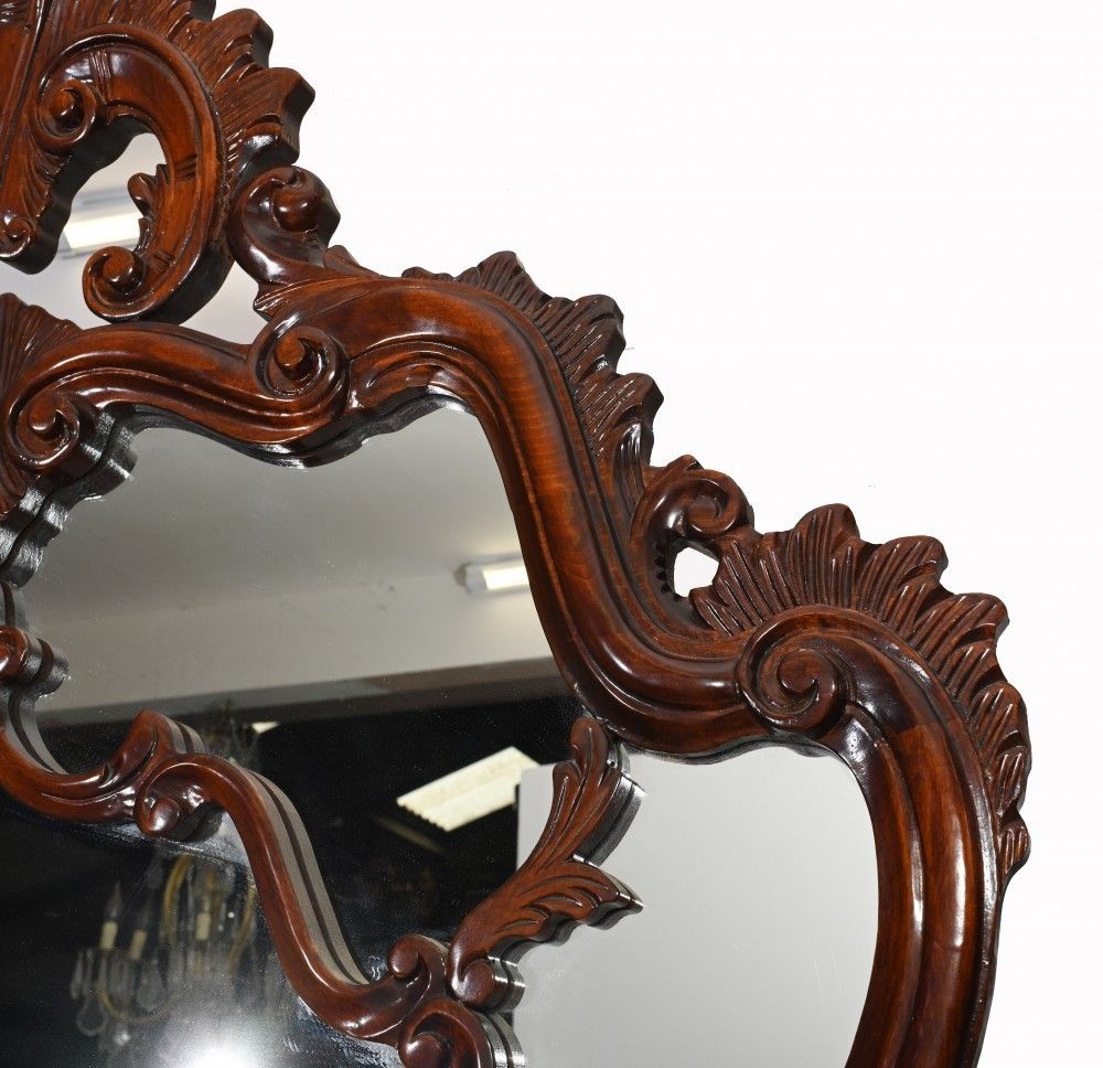 Italian Console Table Mirror Set Carved 1920 photo for sale