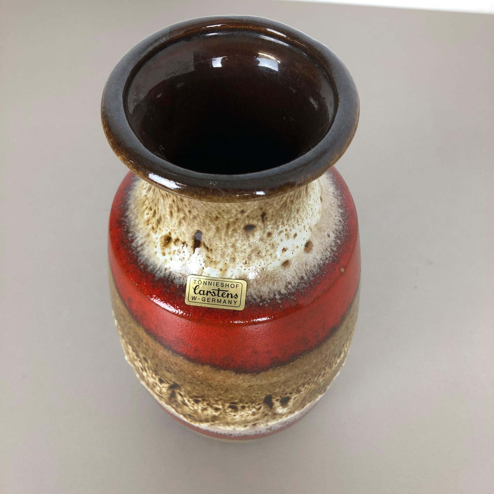 Fat Lava Ceramic Pottery Vase Heinz Siery Carstens Tönnieshof, Germany, 1970s photo vintage
