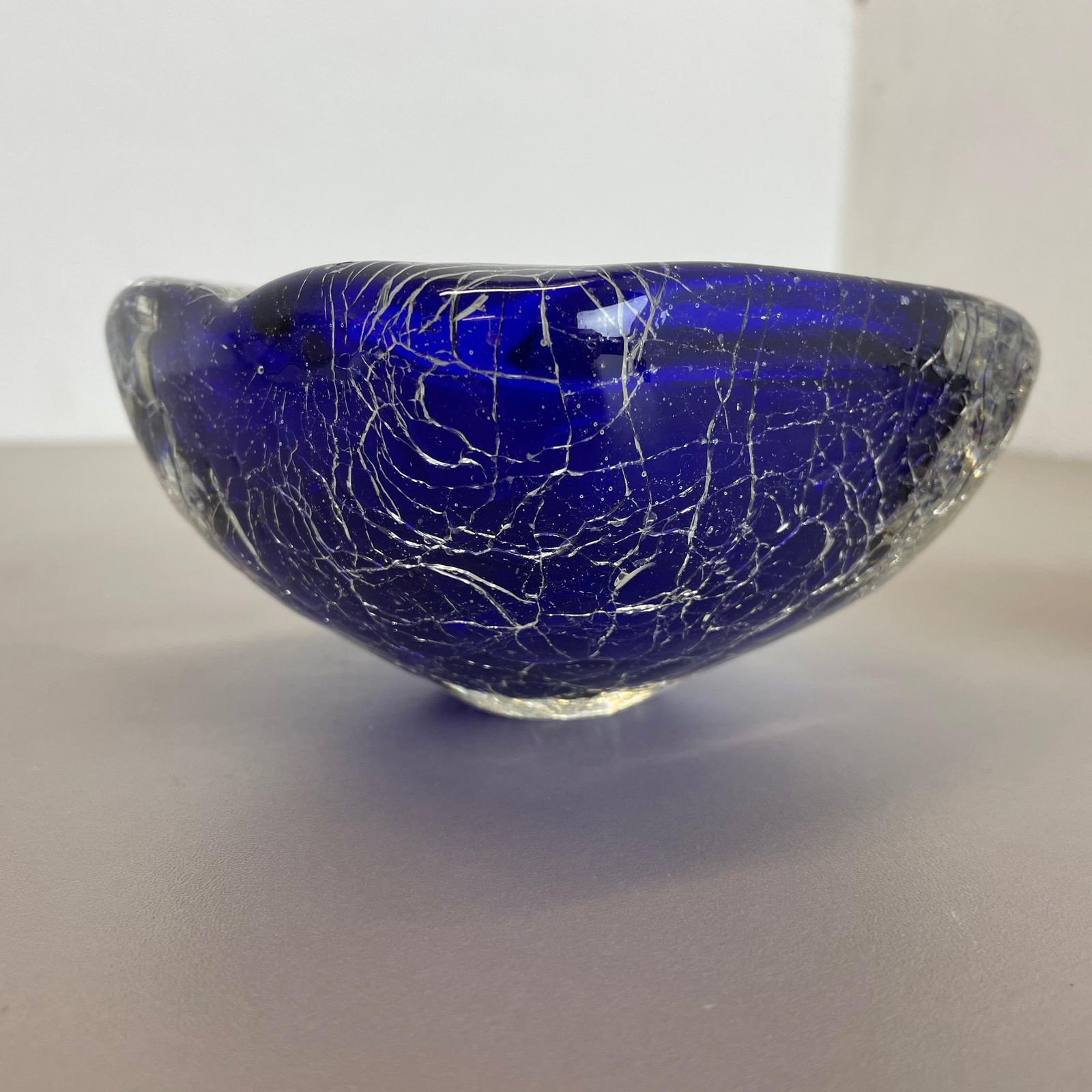 Home Decor Set Of 2 Murano Glass Crack Structure Bowl Shells Ashtray Element, Italy, 1970s photo
