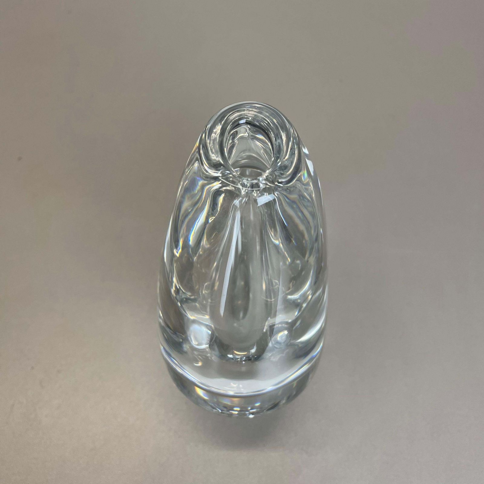 Large 1,8kg Sven Palmqvist Lucid Drop Glass Vase For Orrefors, Sweden, 1970s photo vintage