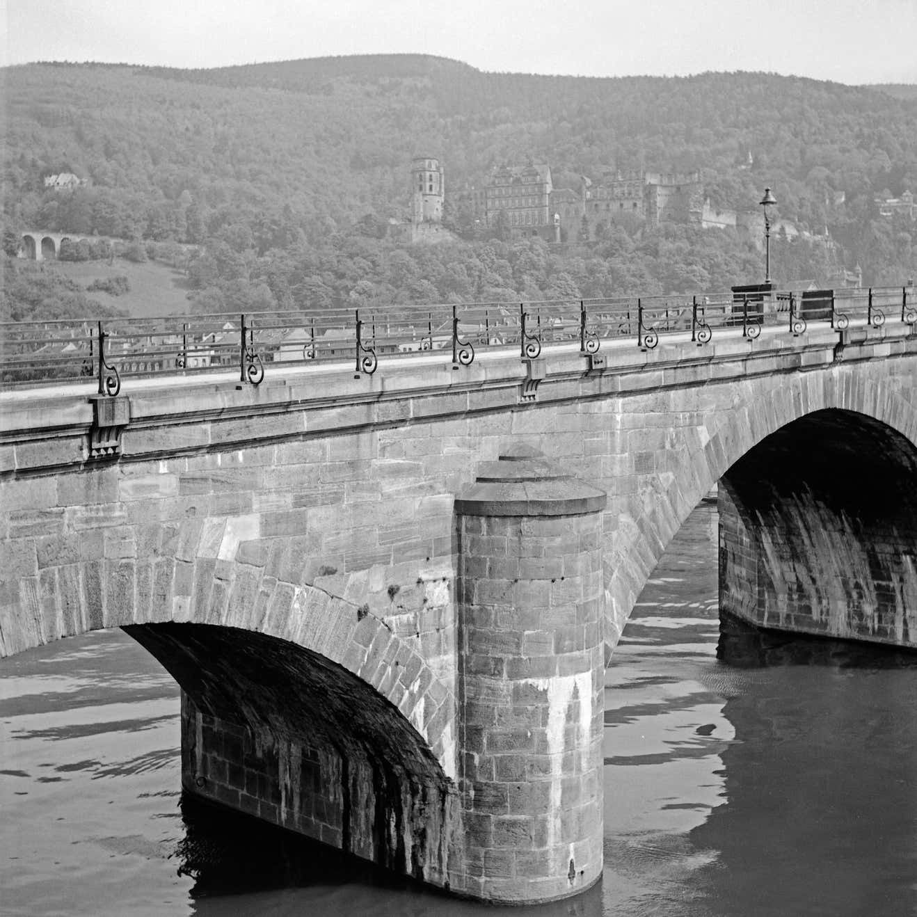 Karl Heinrich Lämmel Old Bidge, River Neckar And Heidelberg Castle, Germany 1938, Printed Later 1938/2021
